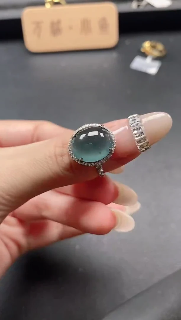 银S925镶嵌戒指翡翠51151
