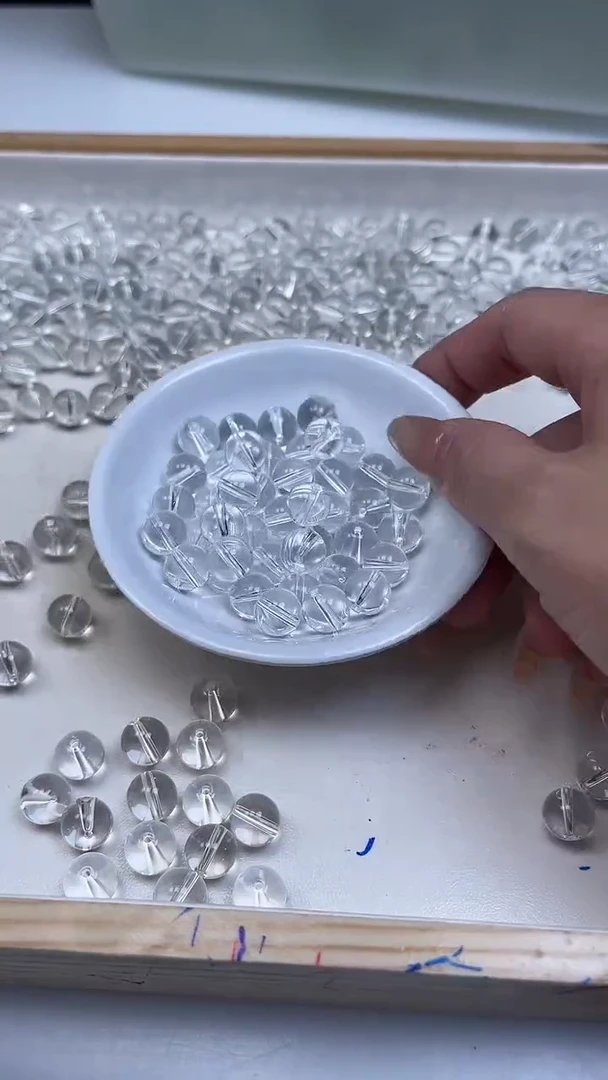 未镶嵌珠宝半成品水晶B1026 白水晶8mm25个9.9元