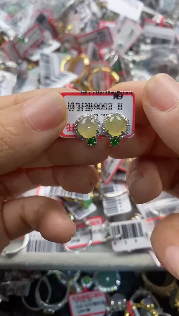 银S925镶嵌戒指翡翠111             5