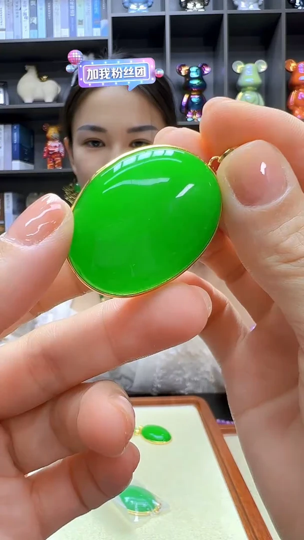 翡翠14K金镶嵌颈饰沉白diy劲饰