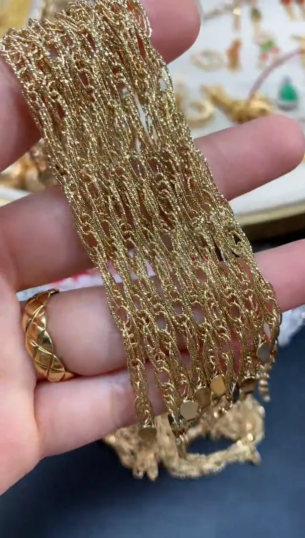 【闪购商品】18K金手链美杜莎手链k黄|多样性发其一3380