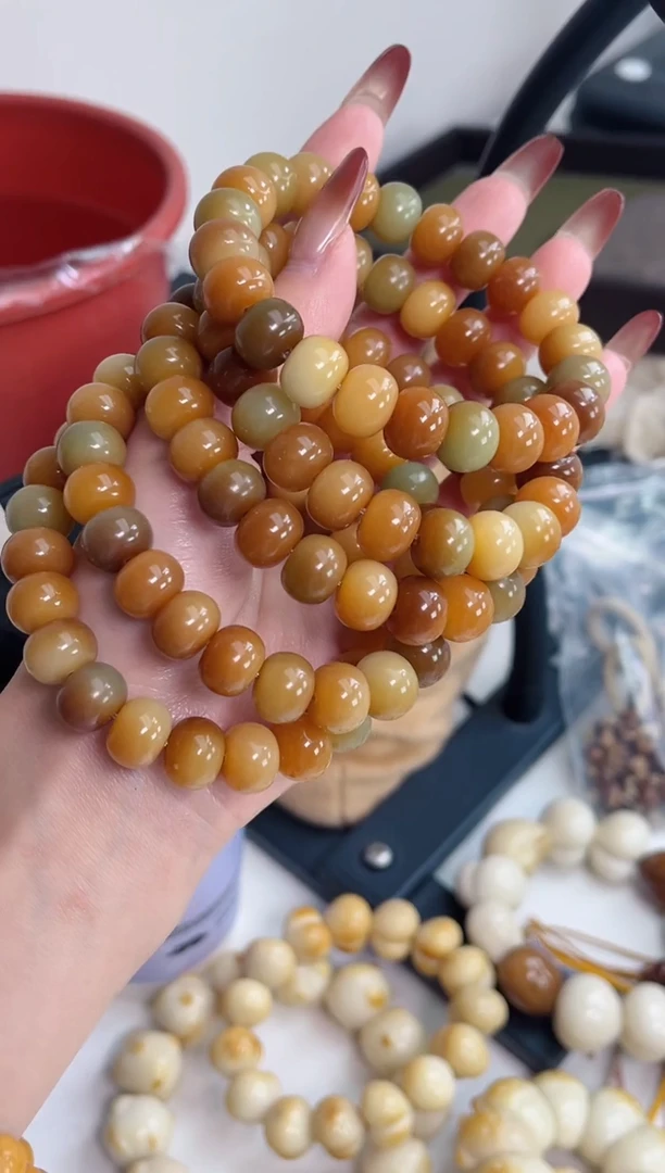 手串菩提根/象牙果a95玉化冰茶薄荷算盘9*12mm手串瑕疵不补随机