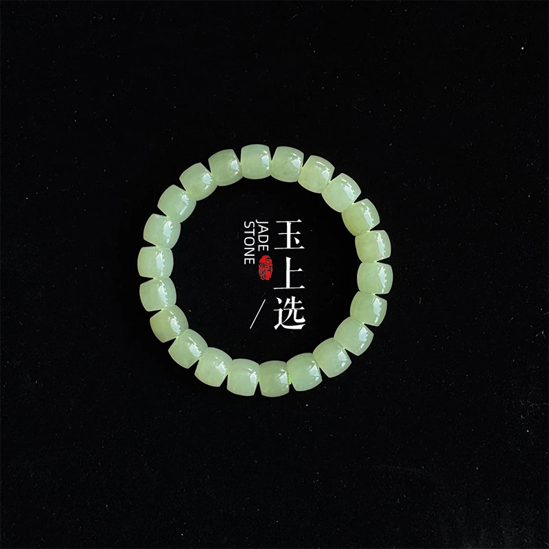 【支持定制】青海玉晴水卡10mm直切精美手串
