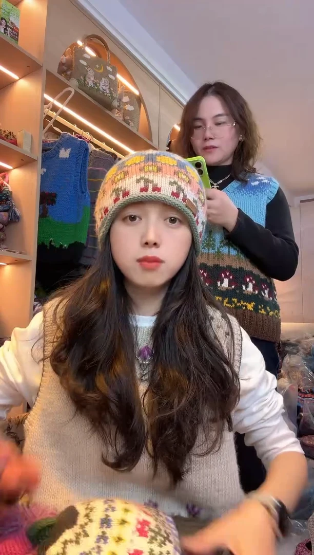 羊毛美利奴浅色水果帽