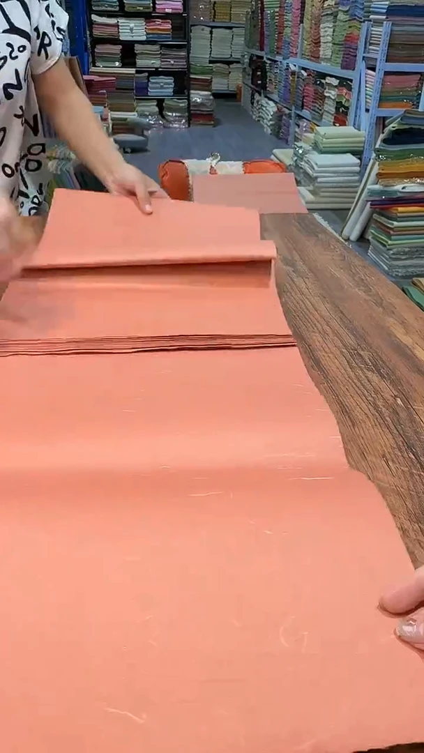 纯手工32*180cm25张桂红色金粉丝绒楮皮云龙半生熟