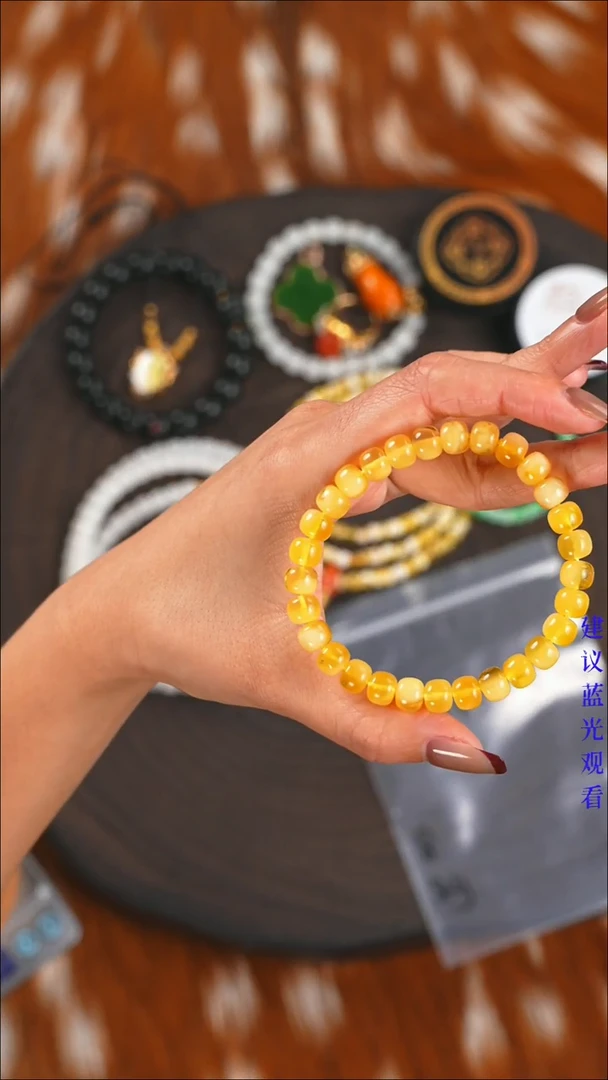 手串蜜蜡未镶嵌如**随格律诗严选珠宝