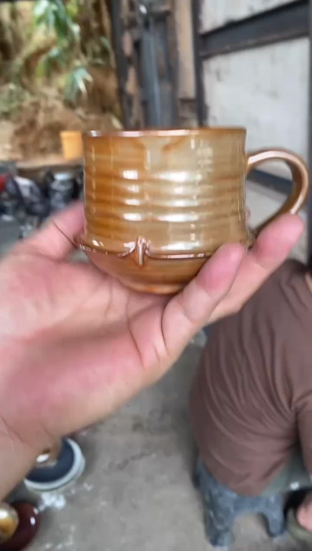 浪鬼柴烧-釉绘柴烧琪*格杯子