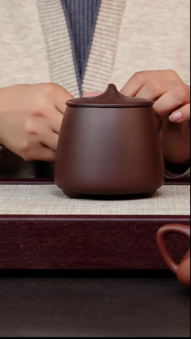 茶杯紫砂紫泥石瓢杯