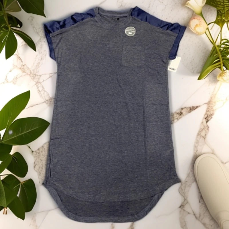 女士短袖夏季极简风套头长款睡袍轻薄舒适