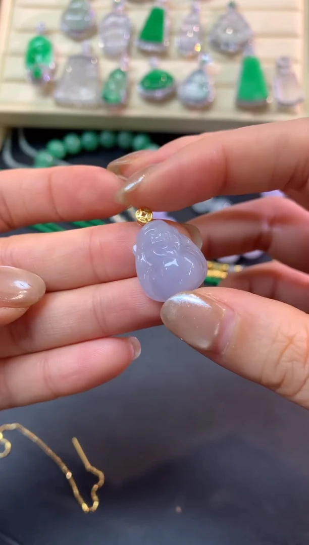 吊坠(不含链)18K金镶嵌翡翠吊坠|1400+70