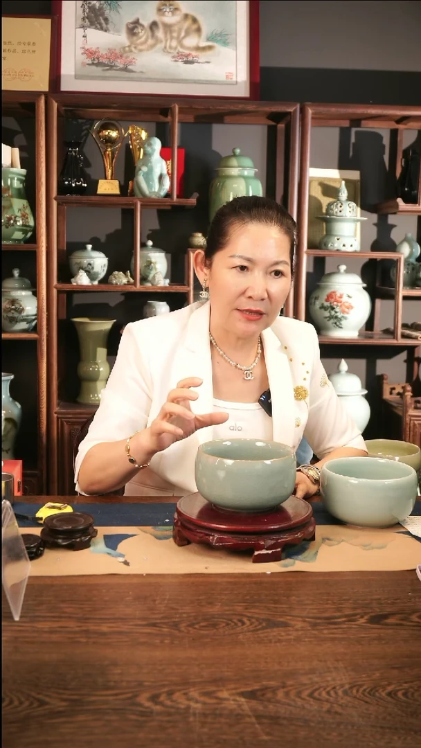 龙泉青瓷 哥粉 钵