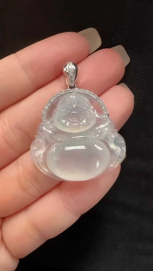 颈饰18K金镶嵌翡翠524玉佛一个