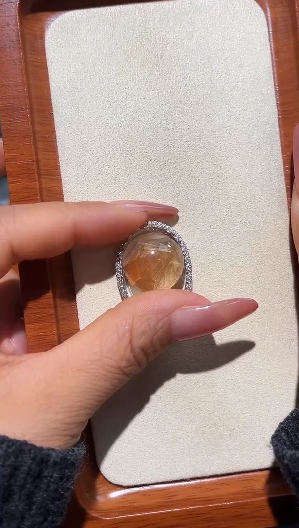 银S925镶嵌戒指水晶I***e定制