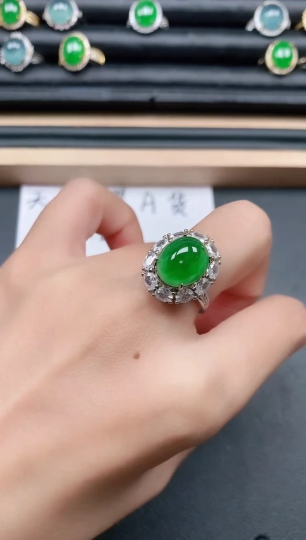 翡翠戒指银S925镶嵌11111111
