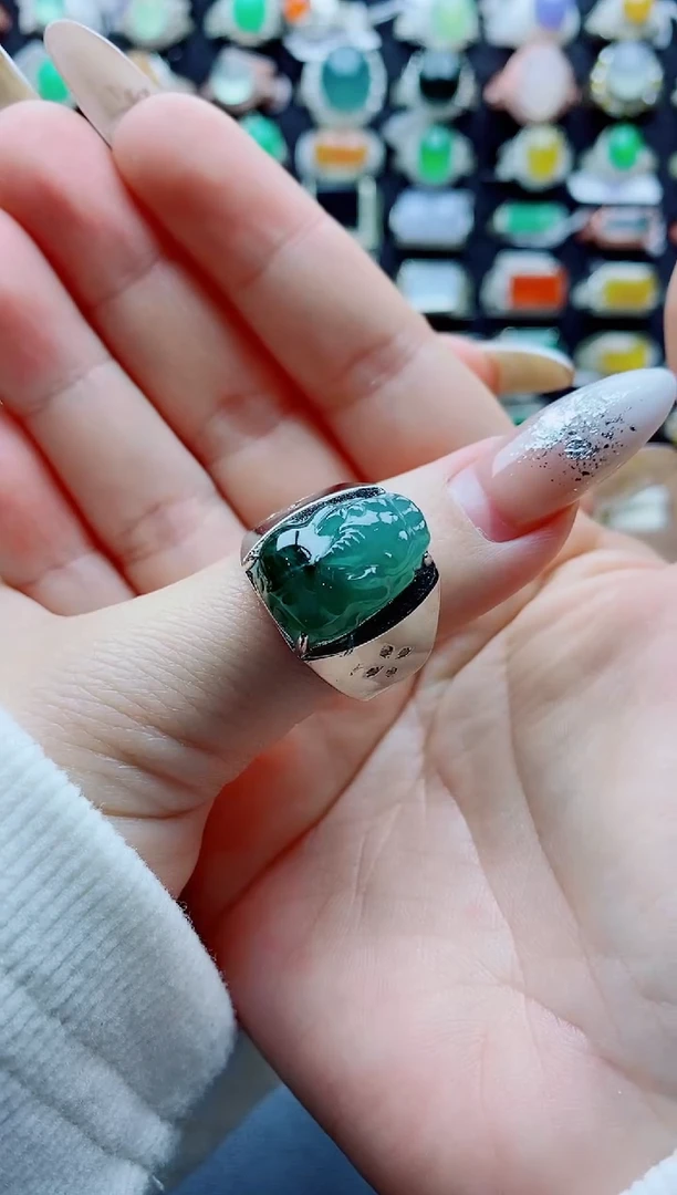 未镶嵌戒指翡翠⁽****⁾天然翡翠a货男戒