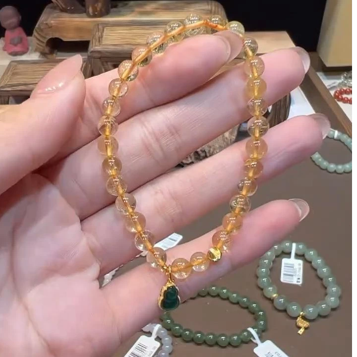 单圈金发晶水晶5+配葫芦手链E6820多样性发一