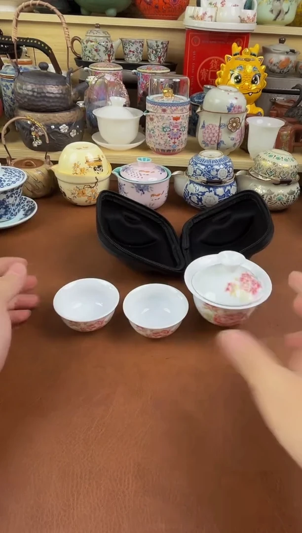 陶瓷茶具摆件旅行套组