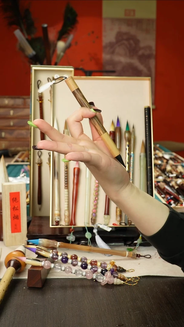 孤品高货毛笔链接 清水试笔 蘸墨不退