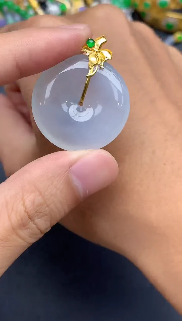 颈饰18K金镶嵌翡翠277-春日珠宝