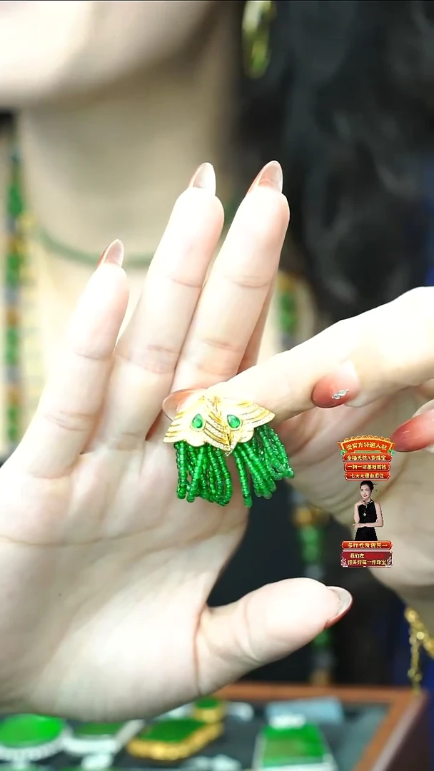 银S925镶嵌翡翠耳饰天然翡翠a货