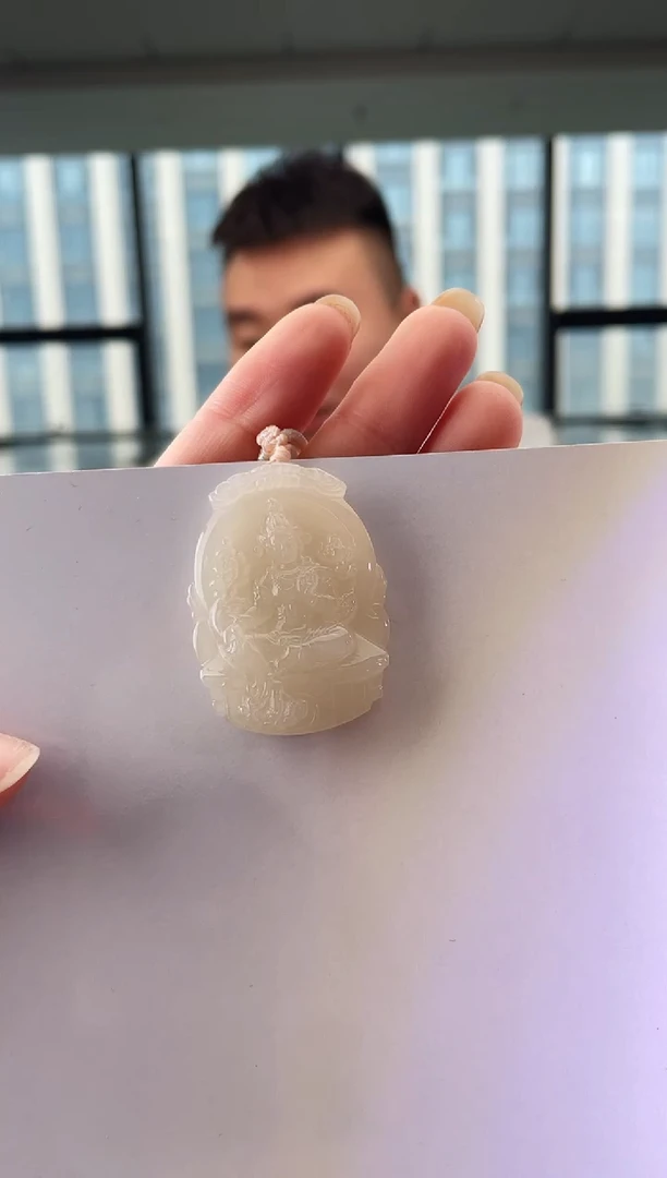 和田玉未镶嵌颈饰观音 无