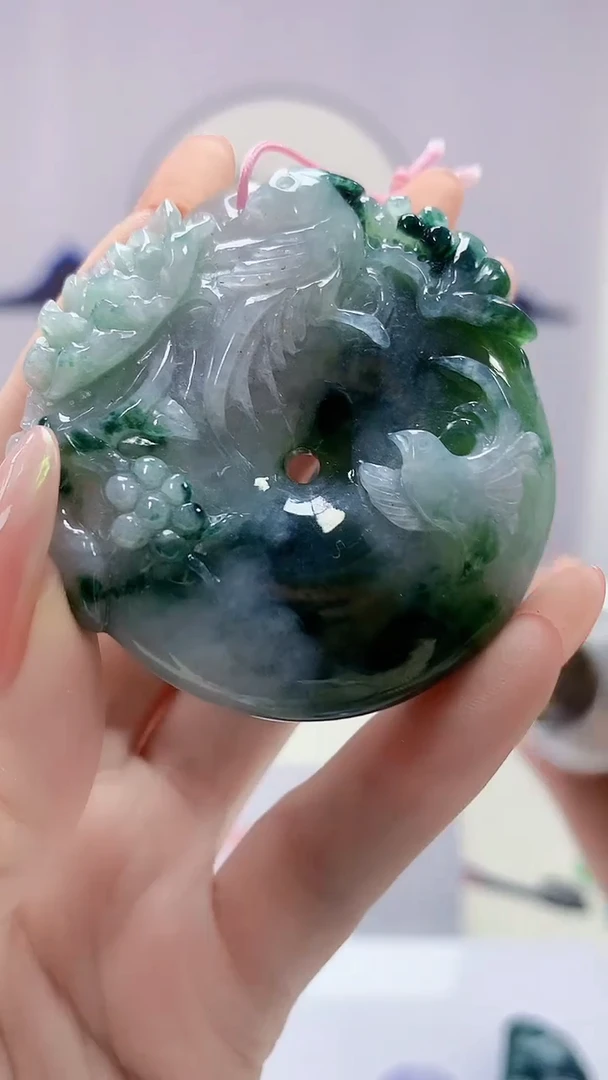 【闪购商品】定制翡翠未镶嵌1502DD-毛货挂件165