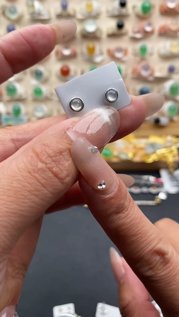 银S925镶嵌戒指翡翠缅甸天然A货翡翠22  3-7