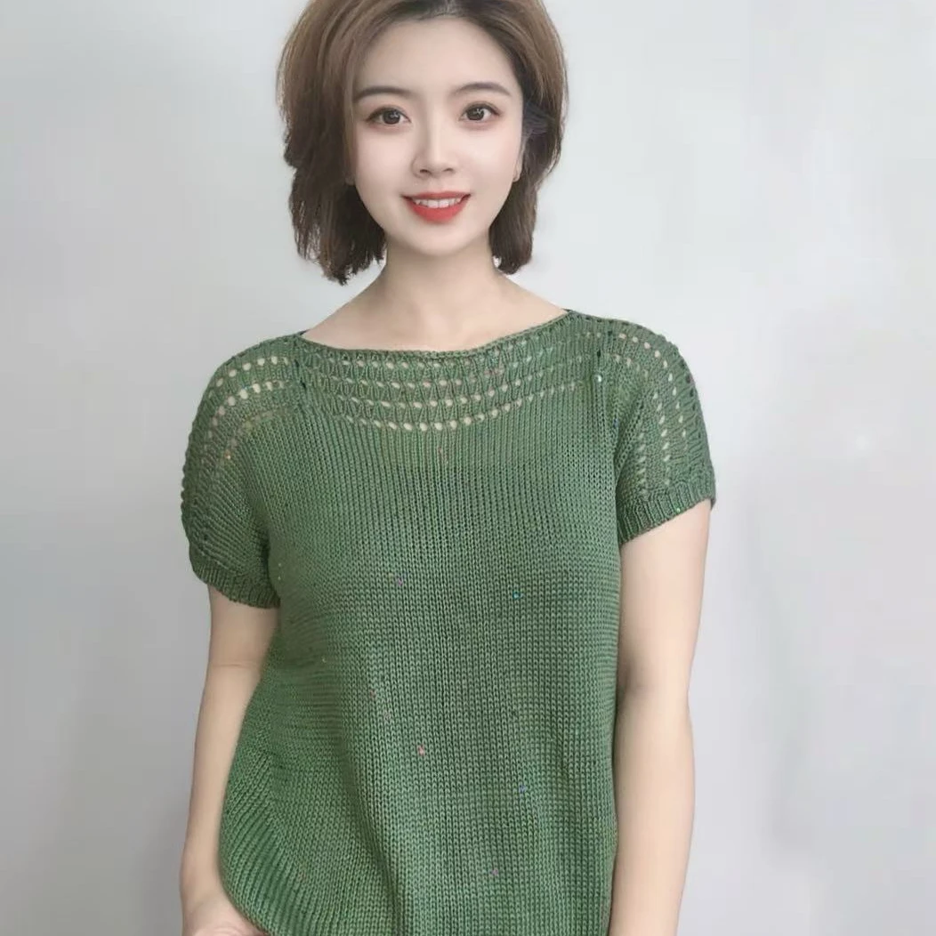 （织锦款）超柔蚕丝蛋白莱赛尔醋酸天丝棉七彩亮片棉线手工编织线