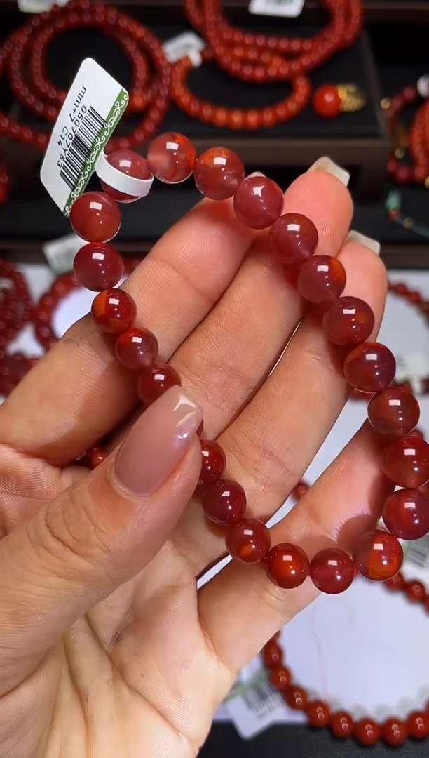 手串未镶嵌南红玛瑙B22瓦西料纯正牛血红单圈8mm