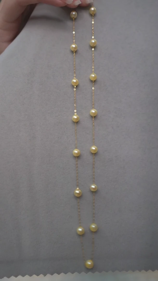 【闪购商品】海水珍珠颈饰18K金镶嵌通体18K金    海水满天星项链