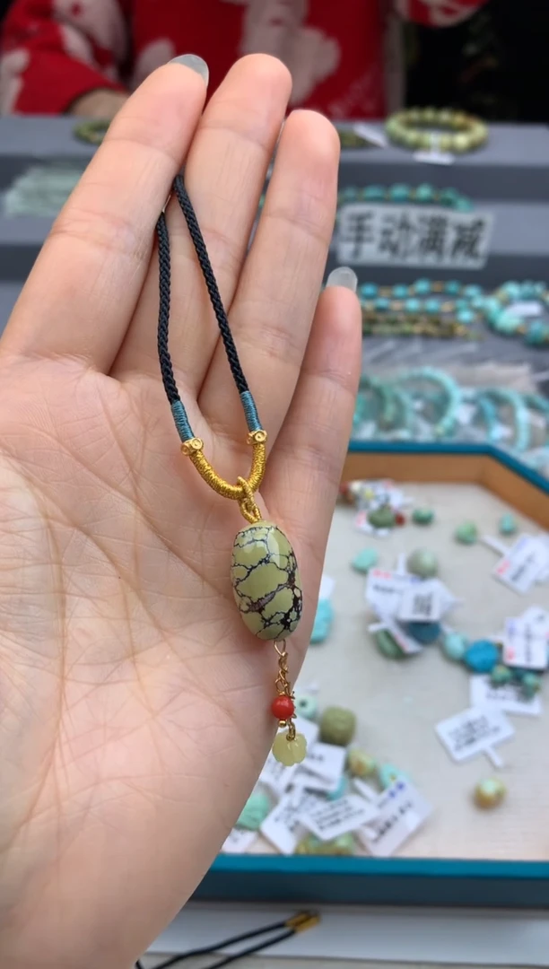 未镶嵌绿松石锁骨链茜.C52