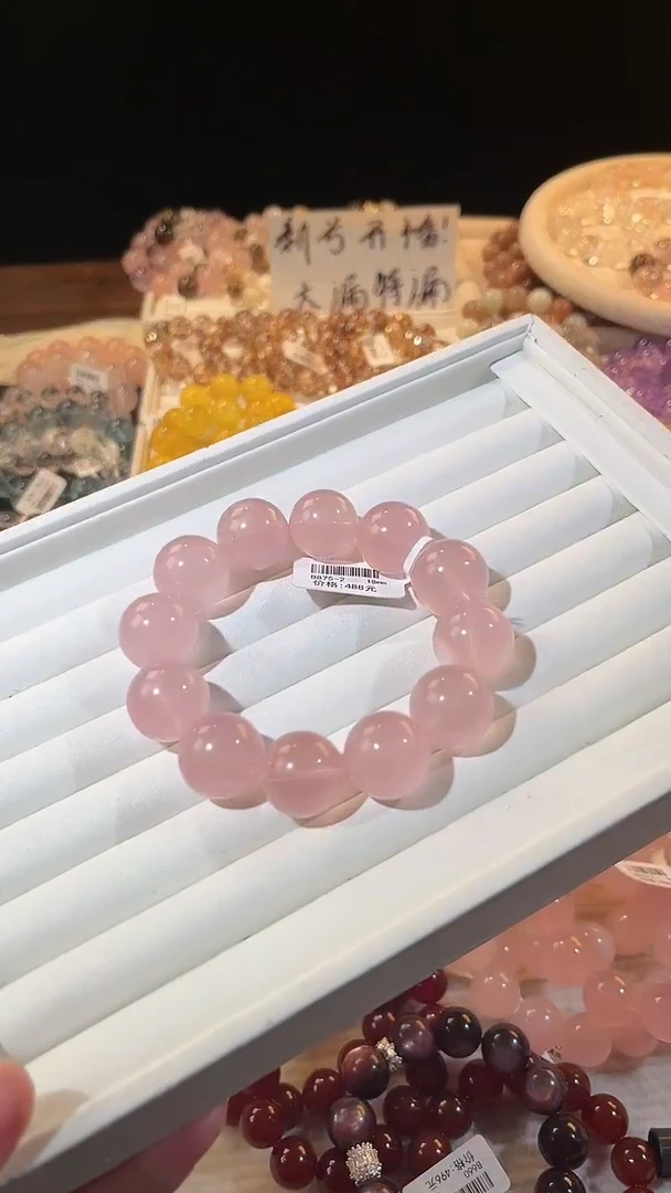 合成欧泊未镶嵌多样性发一Q61粉晶18mm