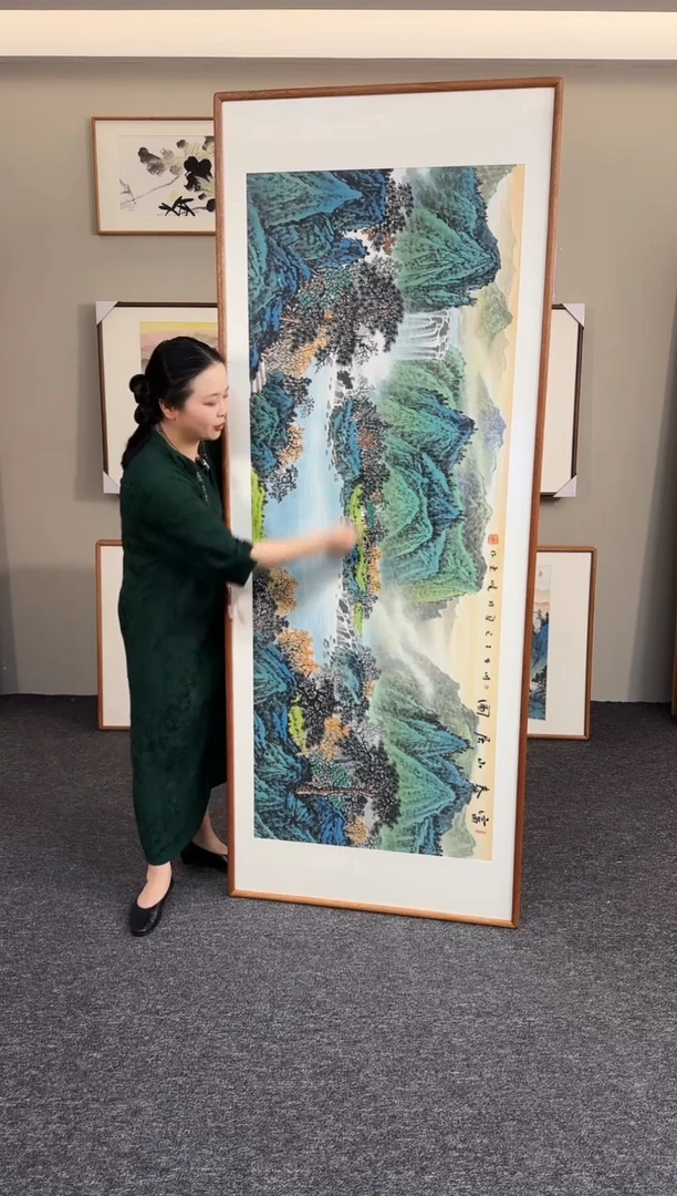 国画富春山居210*80手绘作品