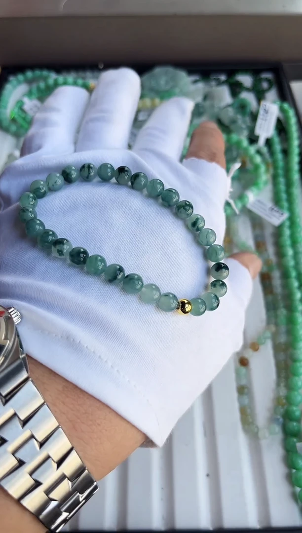 散珠翡翠翡翠手串卡7+