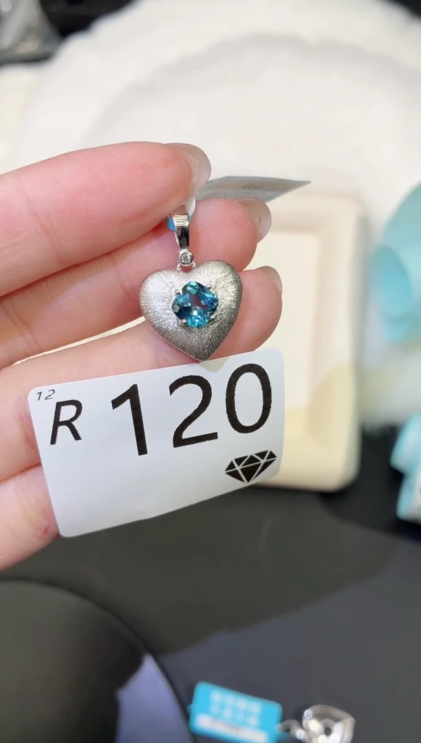 银S925镶嵌托帕石吊坠多样性发一R120