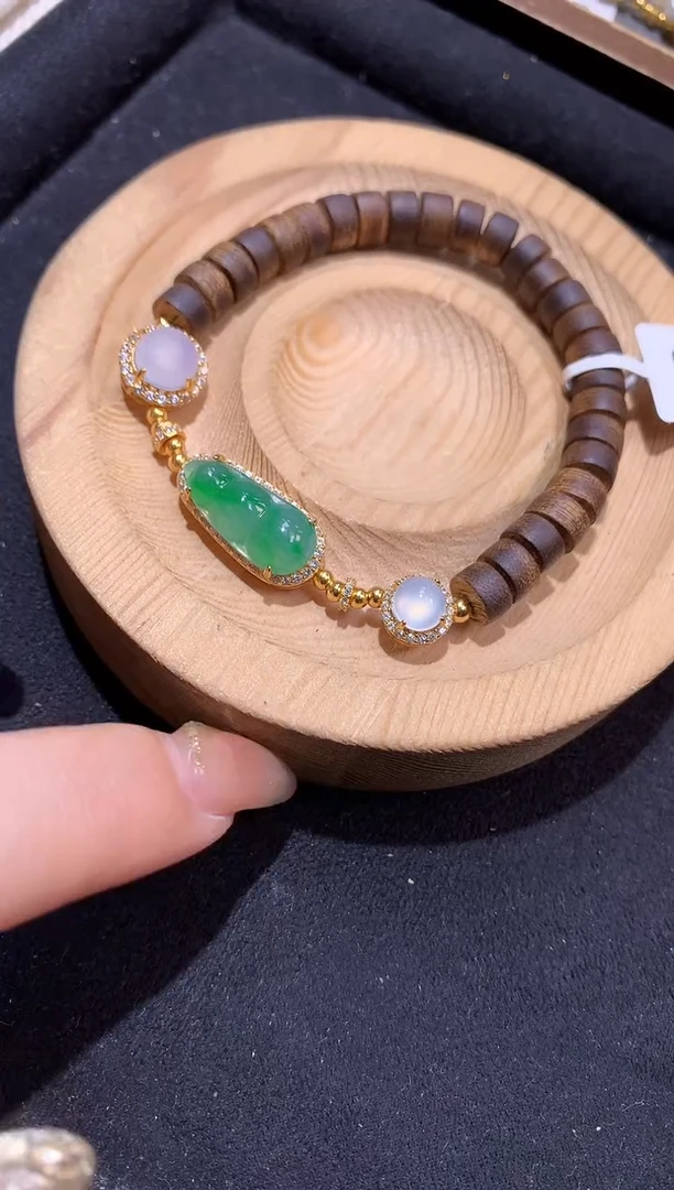 银S925镶嵌手串翡翠手串