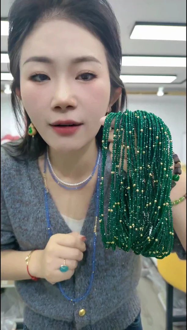 【闪购商品】尖晶石颈饰合金1302绿尖晶项链