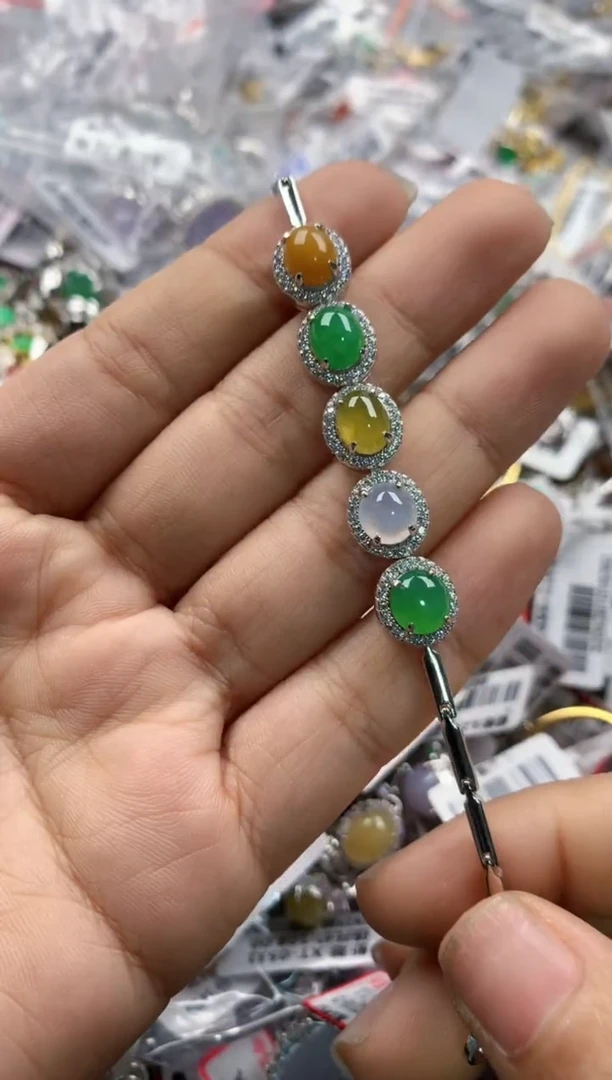 银S925镶嵌戒指翡翠777   2