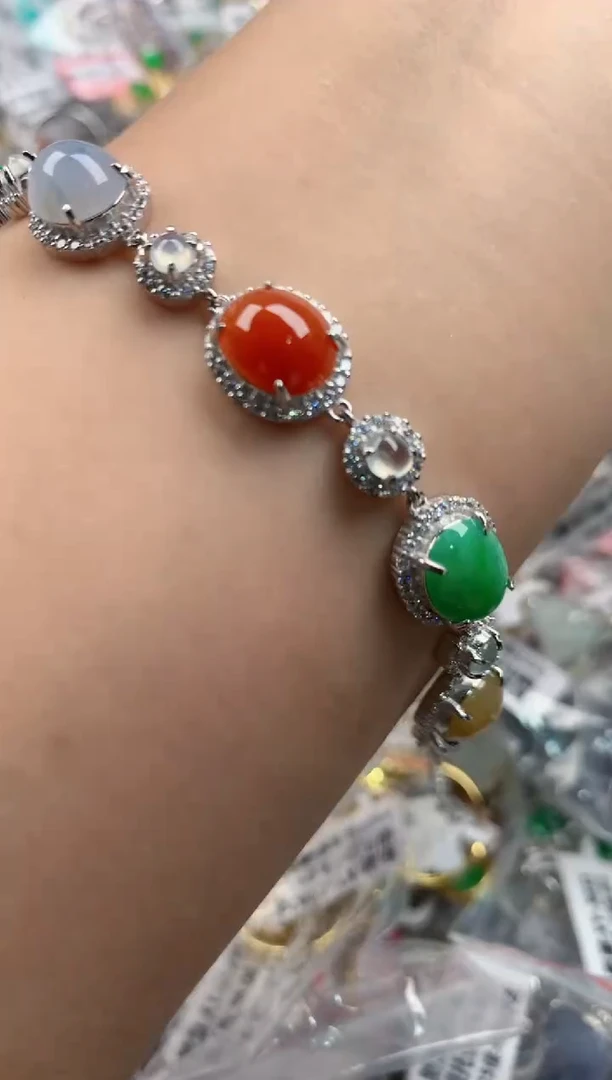 银S925镶嵌戒指翡翠222    2