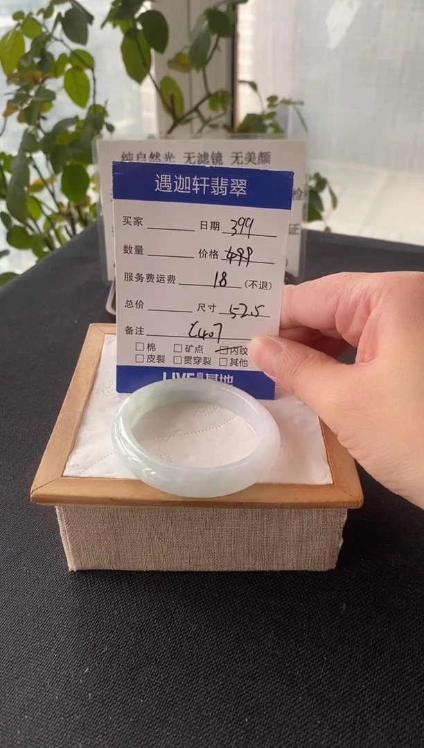 未镶嵌手镯翡翠52.5圈口 C407编码