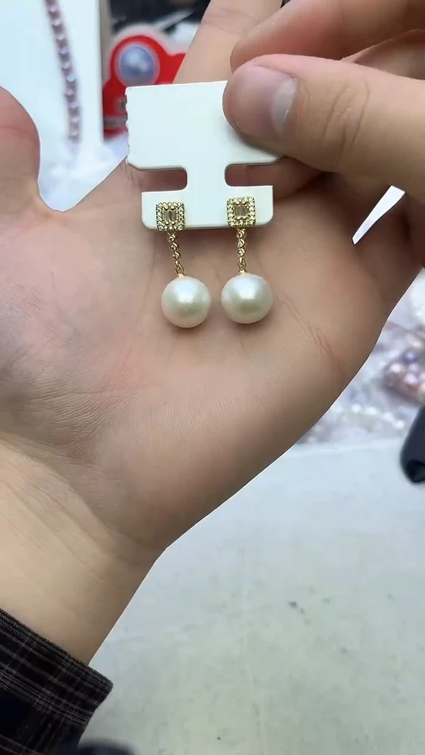 未镶嵌耳坠淡水珍珠白色系耳坠