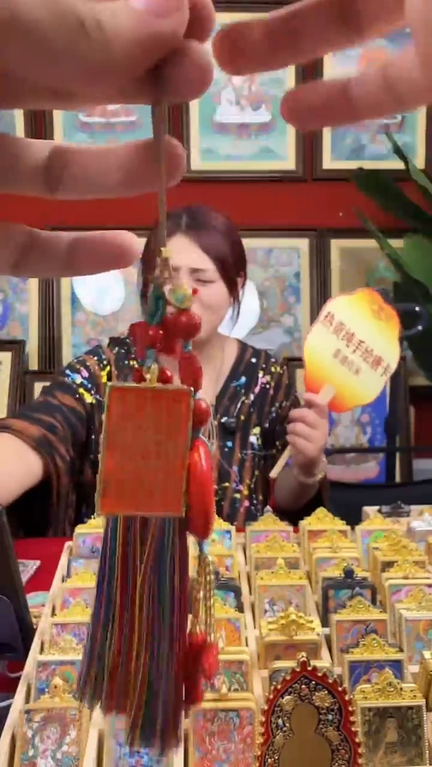 吊坠五条经文-热贡纯手绘 特