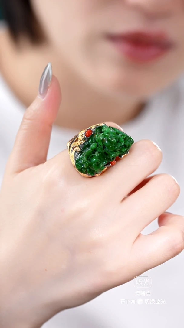 颈饰未镶嵌翡翠戒指3