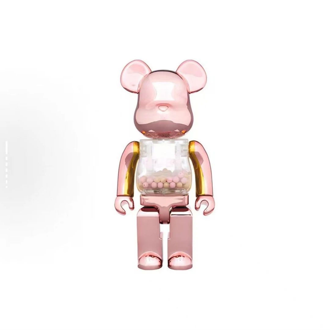 【LL】bearbrick积木熊 粉金千秋 200% 超合金