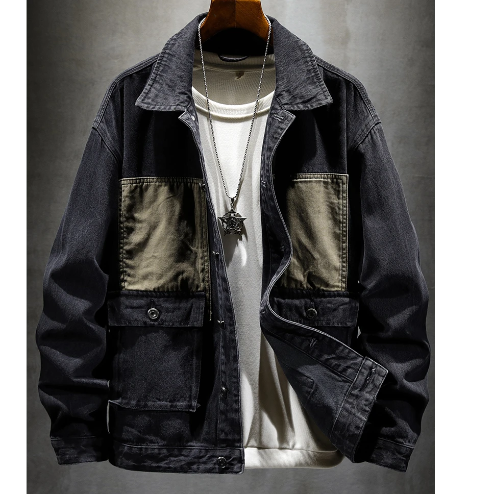 春季新款简约时尚潮流男装男款百搭牛仔外套福利品帅气男士夹克