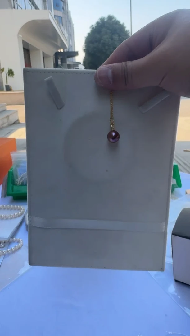 【闪购商品】淡水珍珠吊坠(赠链)银S925镶嵌11-12mm(紫珠吊坠)