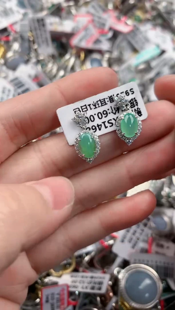 银S925镶嵌戒指翡翠13            10