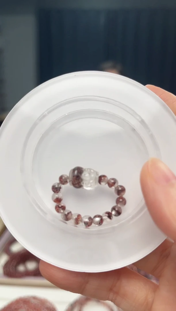 未镶嵌戒指水晶超七金草莓貔貅戒指  多样性发一