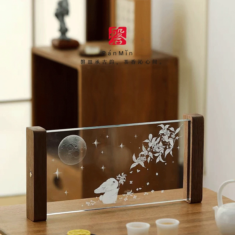 磐皿｜金桂飘香-发光茶盘家用创意茶台托盘夜灯氛围感屏风送礼用