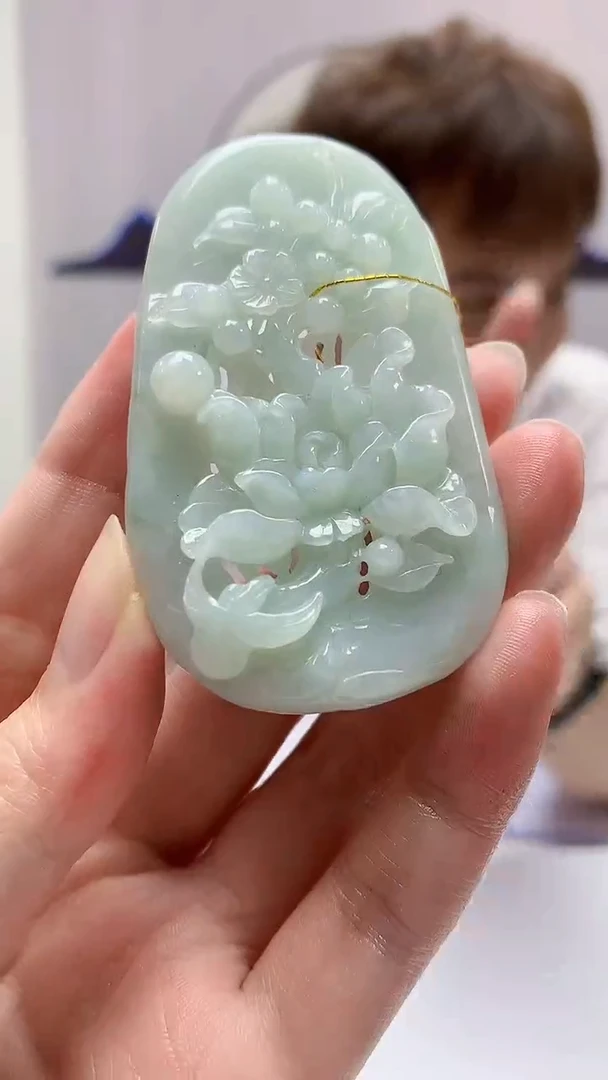 【闪购商品】定制翡翠未镶嵌4868zm-毛货挂件137喜上眉梢